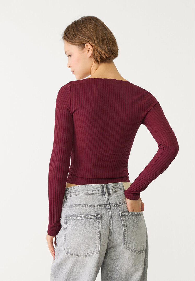 camiseta escote pico seamless