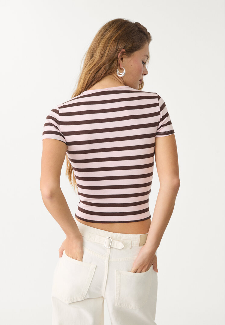 camiseta basica slim fit rayas