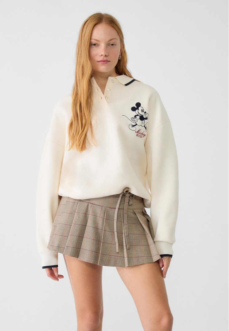 Stradivarius Hanorac Polo Mickey & Minnie Vanilie M