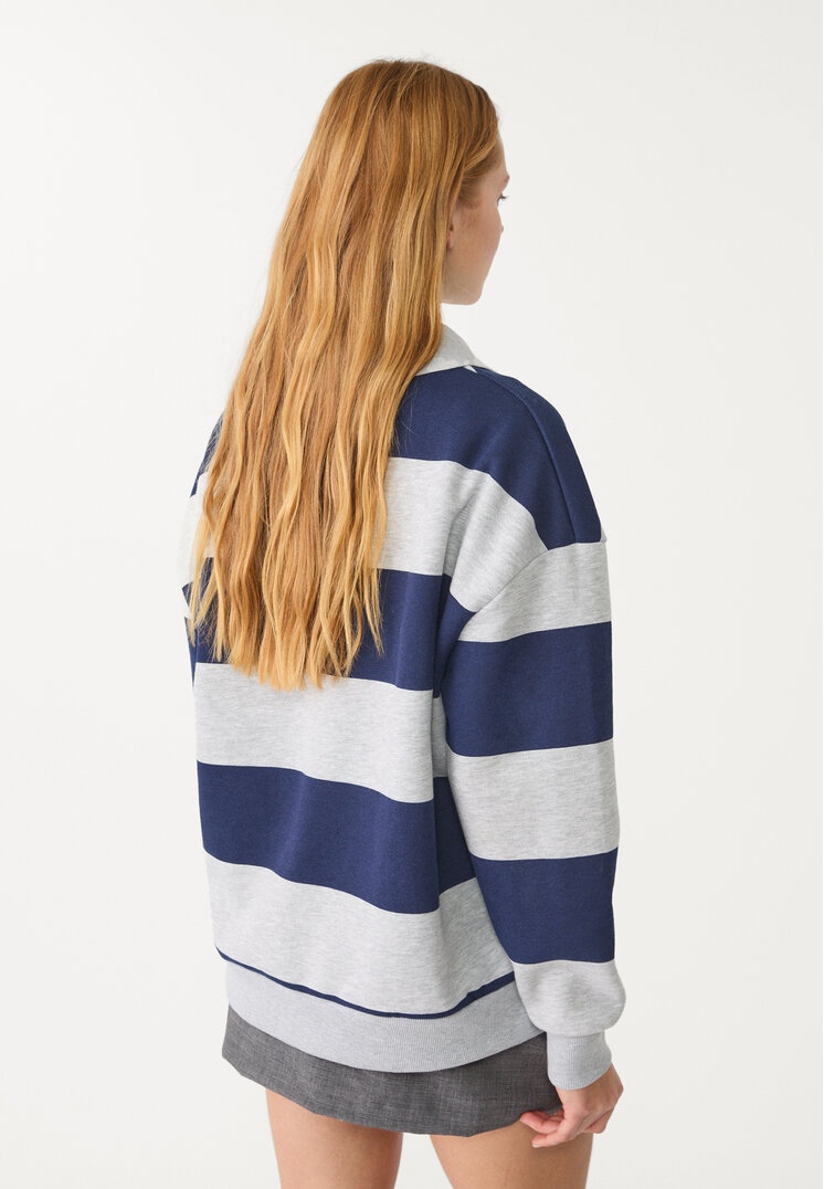sudadera polo rayas bordados