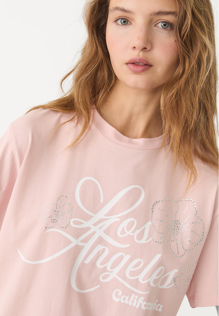 camiseta estampada brillos