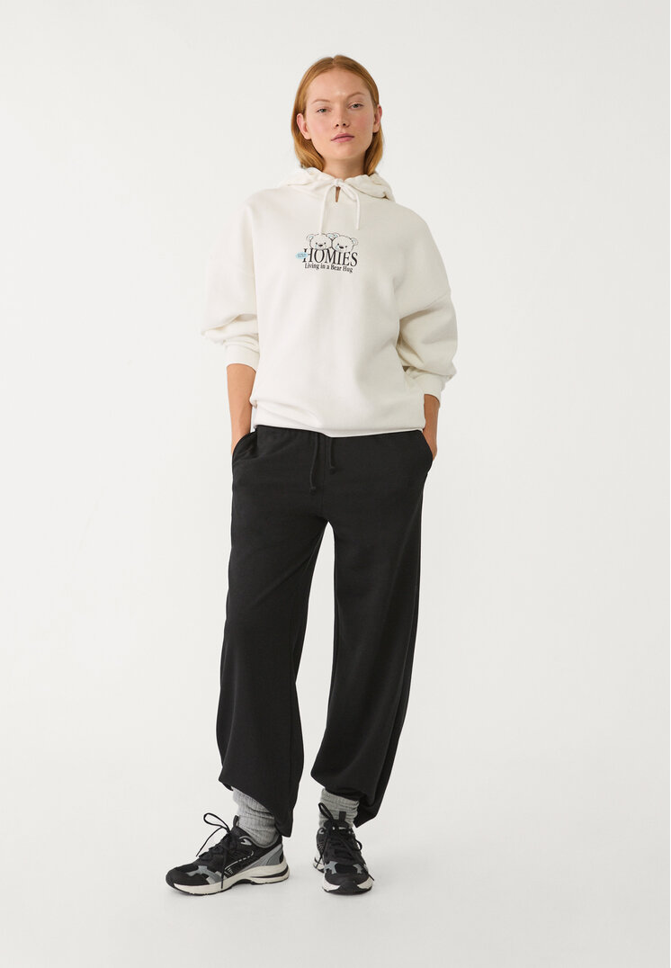 sudadera capucha estampado