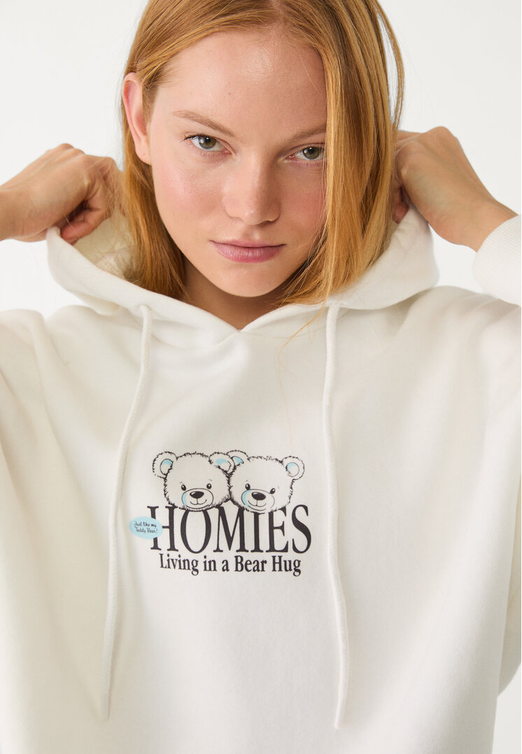 sudadera capucha estampado