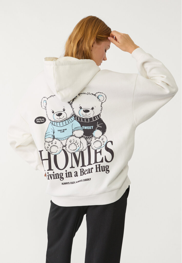 sudadera capucha estampado