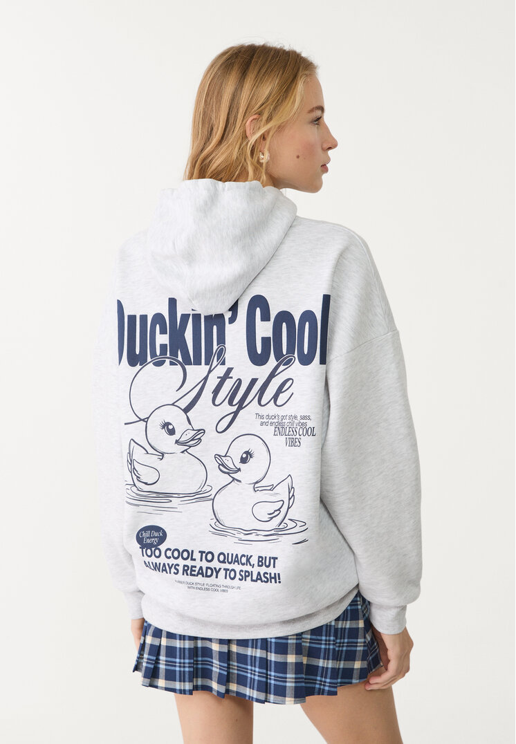 sudadera capucha estampado