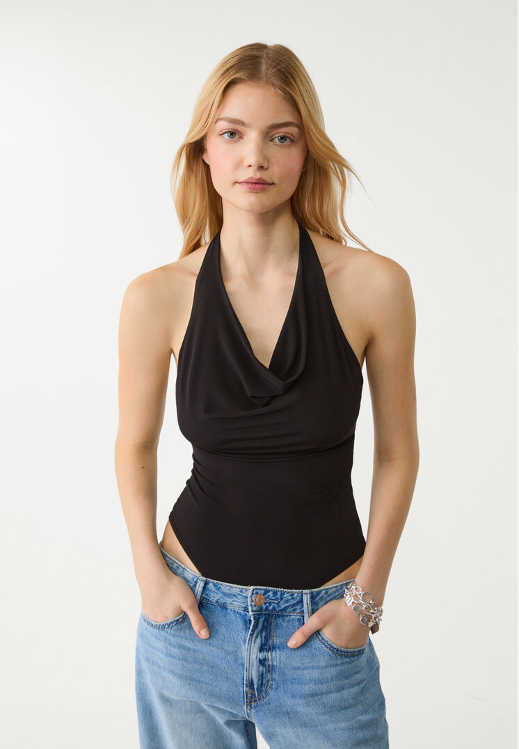 Stradivarius Body Drapat Negru M
