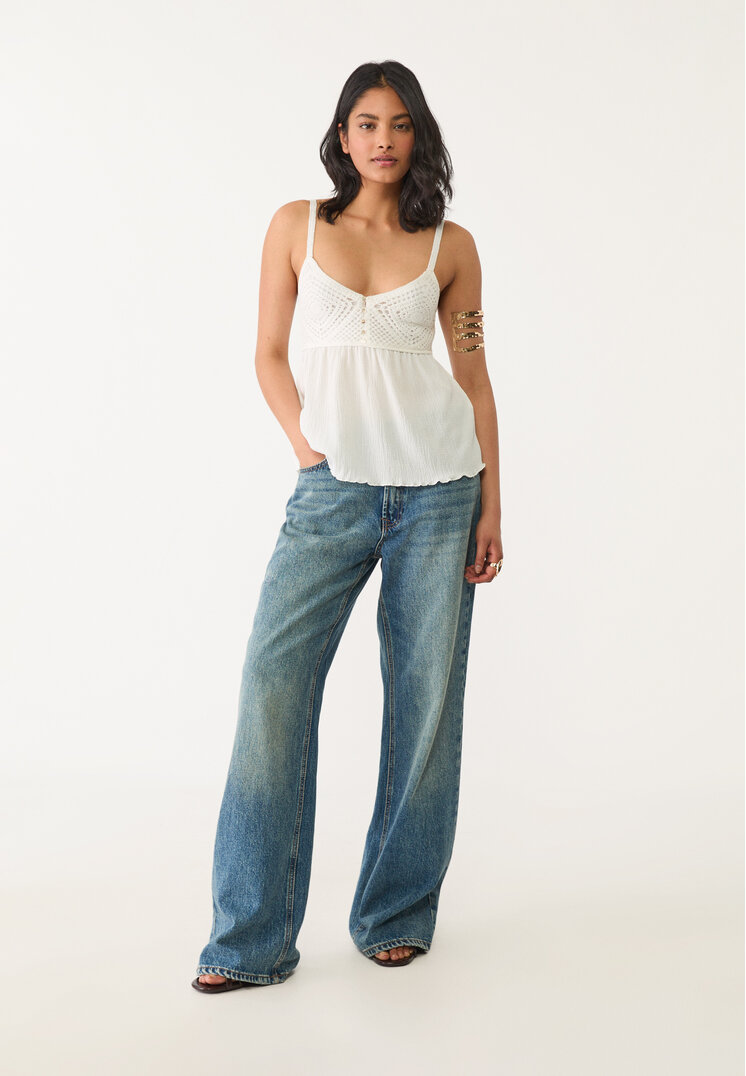 top crochet volantes