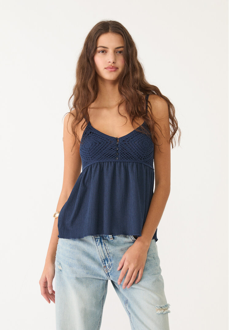 top crochet volantes