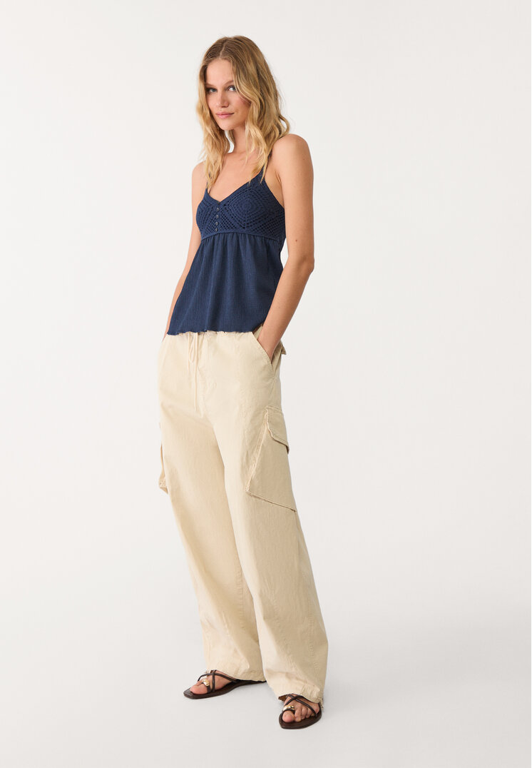 top crochet volantes