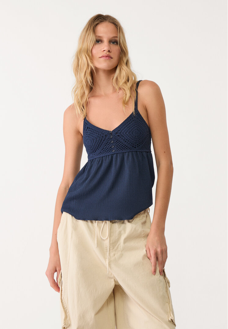 top crochet volantes
