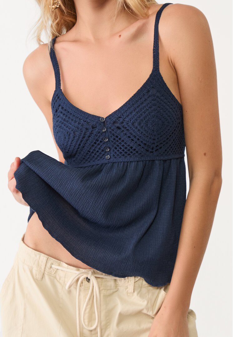 top crochet volantes