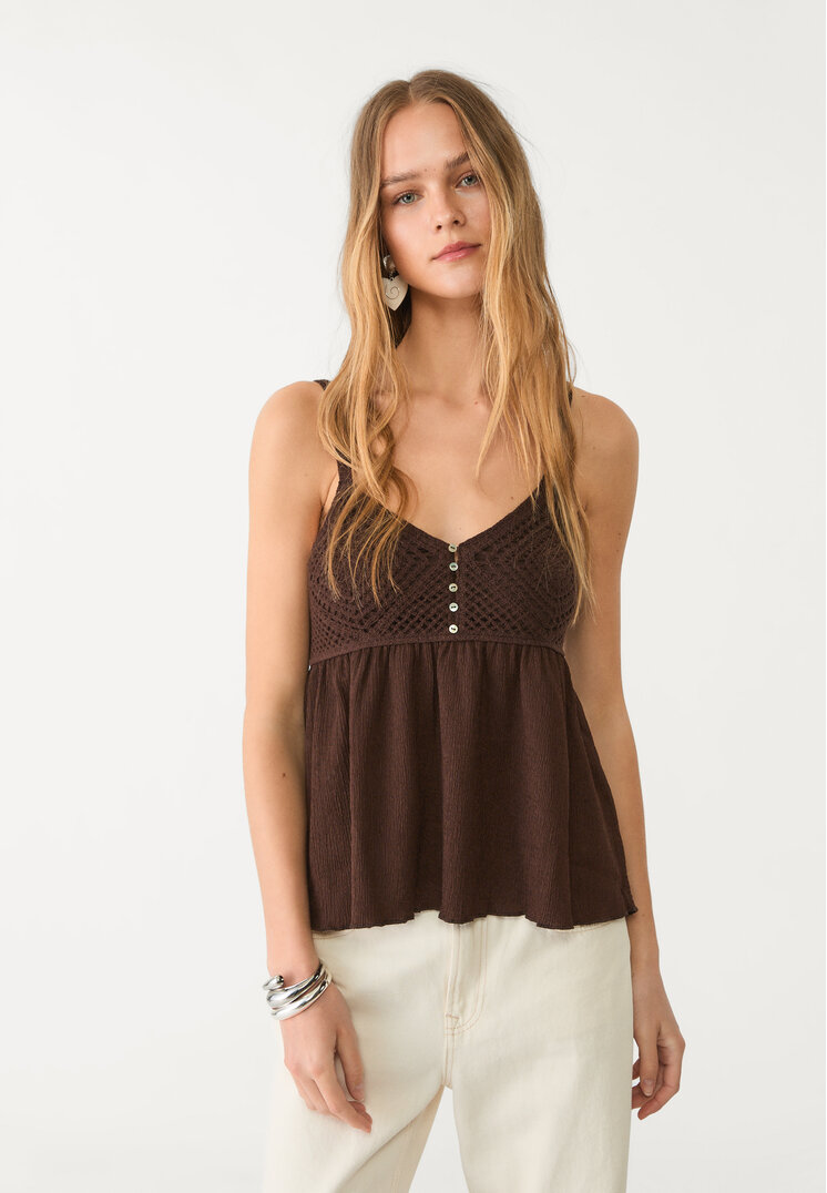 top crochet volantes