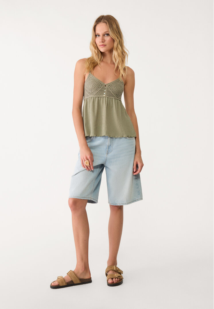 top crochet volantes
