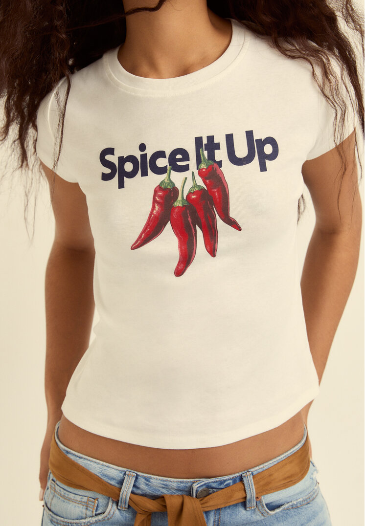 camiseta fitted estampado