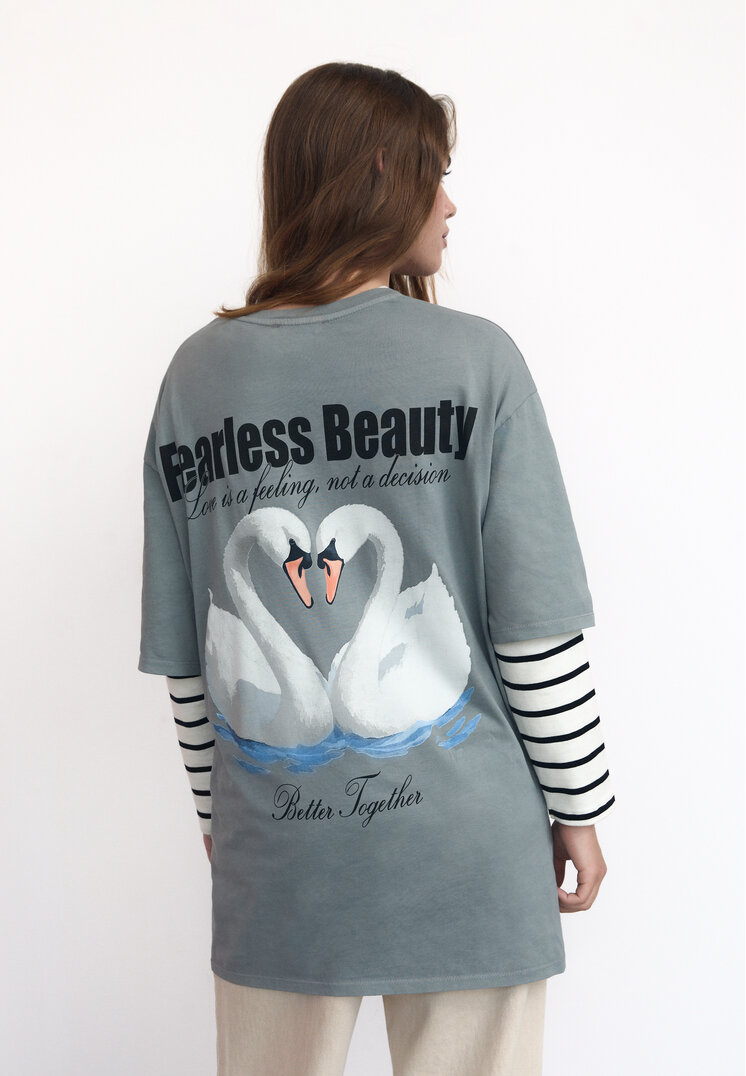 camiseta oversize heavy cotton estampado