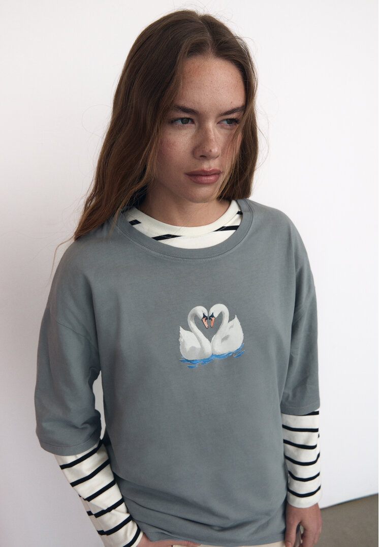 camiseta oversize heavy cotton estampado