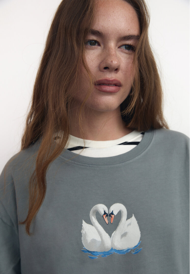 camiseta oversize heavy cotton estampado
