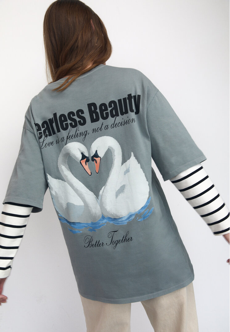 camiseta oversize heavy cotton estampado