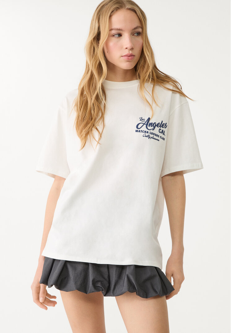 camiseta oversize heavy cotton estampado