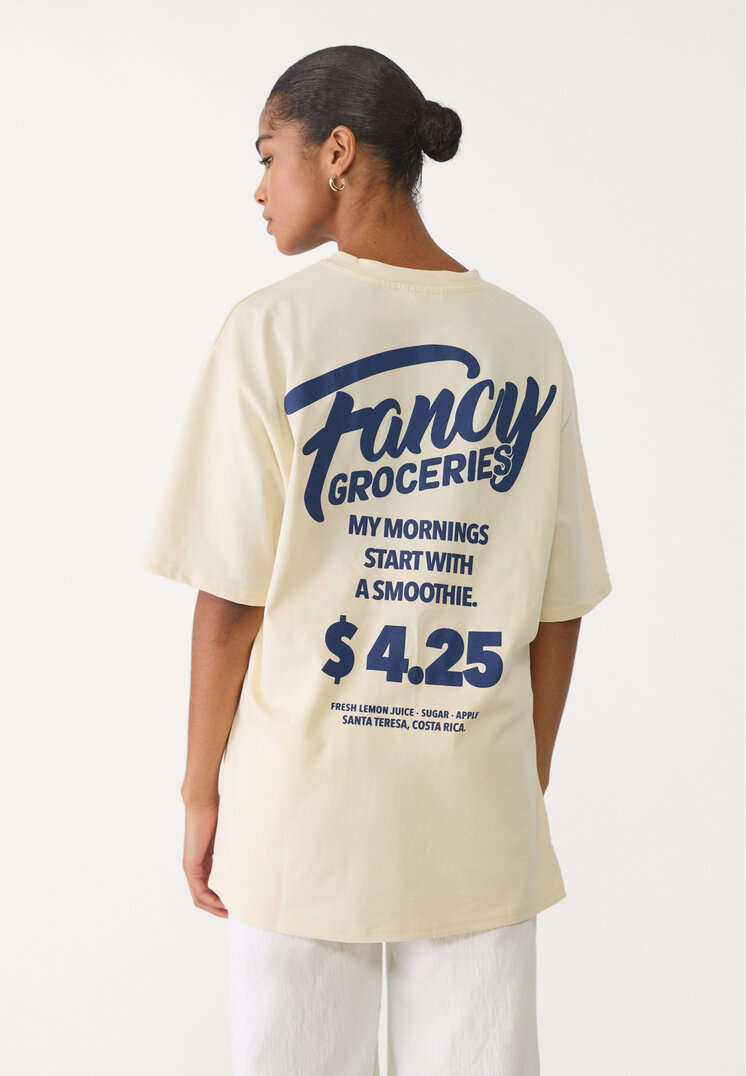 camiseta oversize heavy cotton estampado