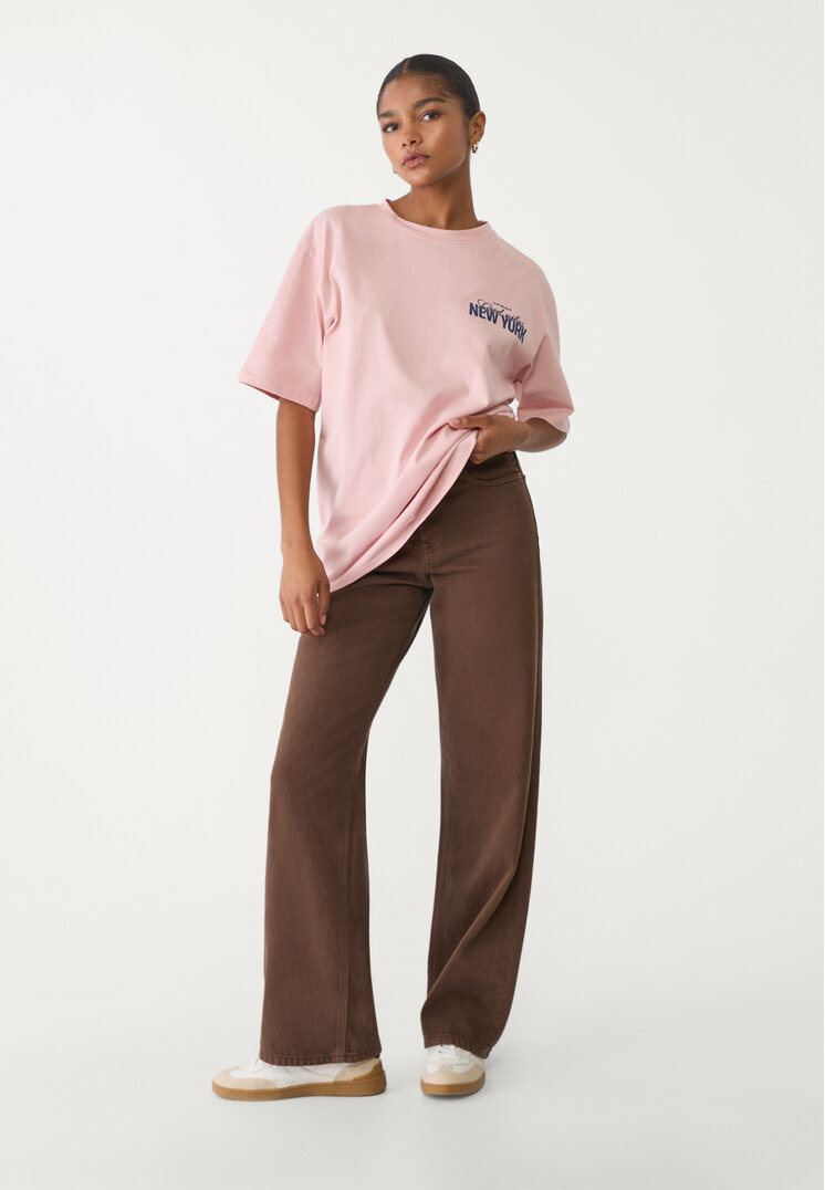camiseta oversize heavy cotton estampado