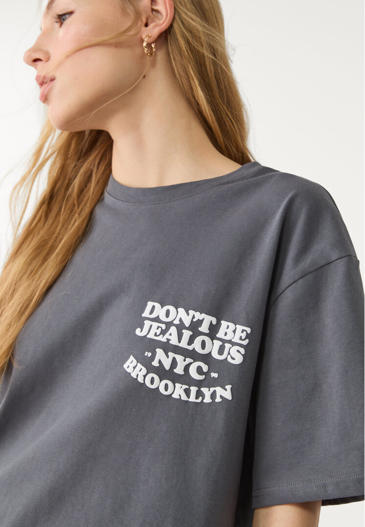 camiseta oversize heavy cotton estampado