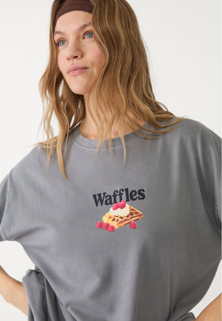 camiseta oversize heavy cotton waffles
