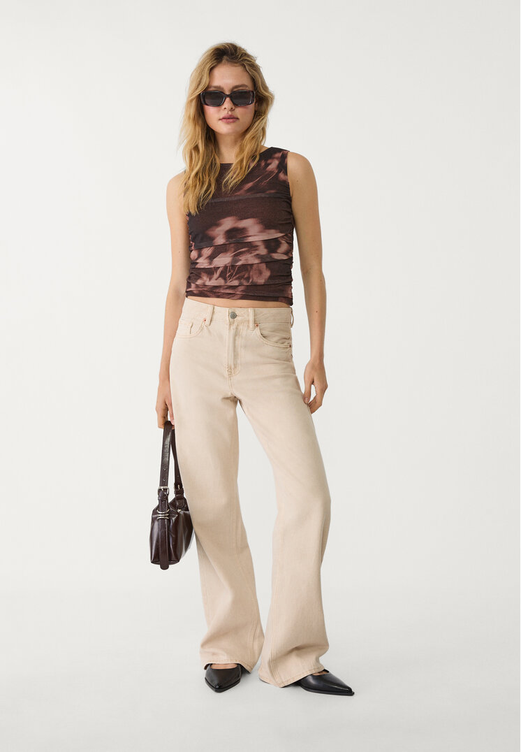 top tul estampado