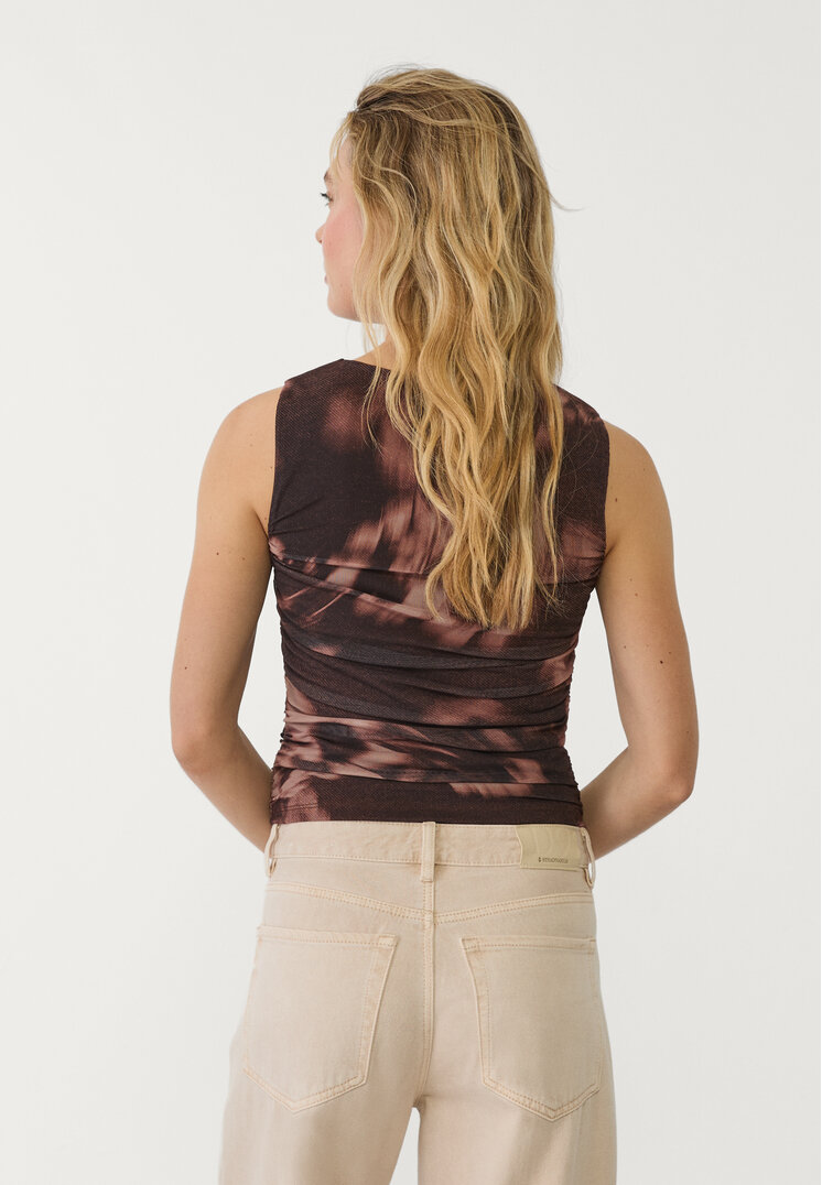 top tul estampado
