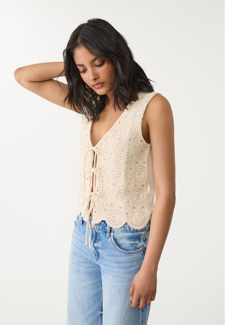 chaleco combinado crochet