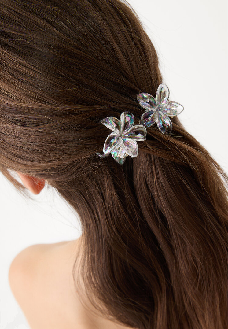 set 3 pinzas de pelo flor
