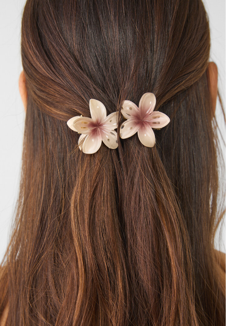 set 3 pinzas de pelo flor