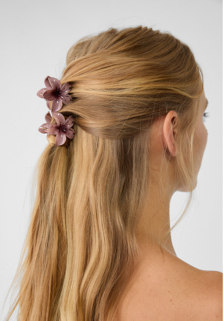 set 3 pinzas de pelo flor