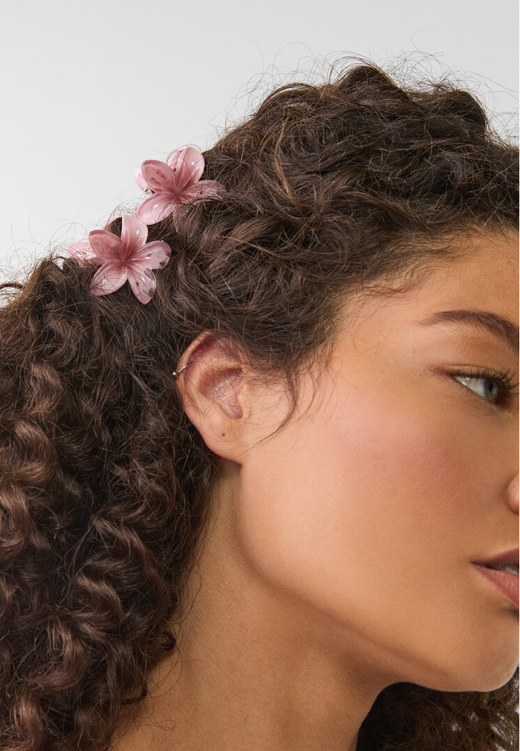 set 3 pinzas de pelo flor