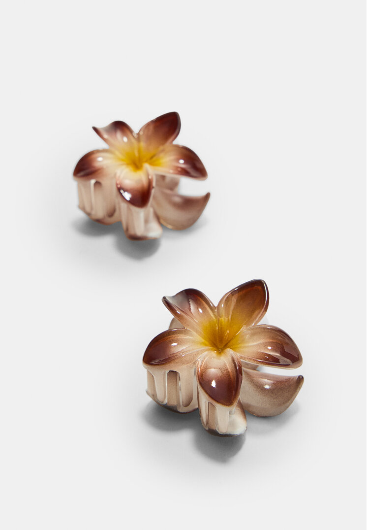 set 3 pinzas de pelo flor