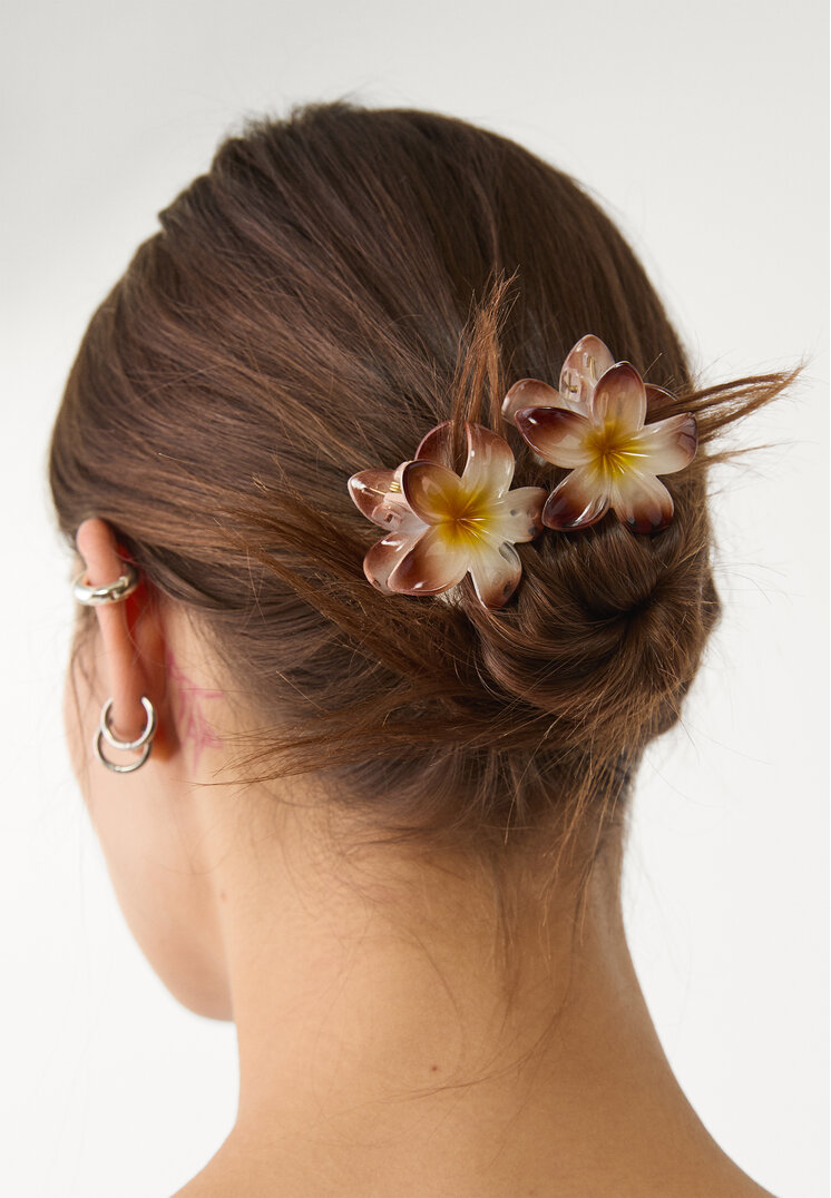 set 3 pinzas de pelo flor