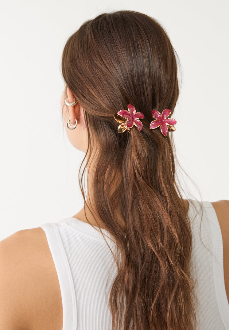 set 3 pinzas flor