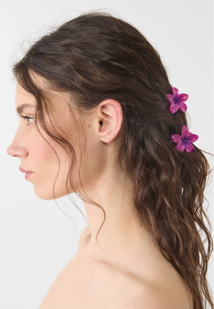 set 3 pinzas flor