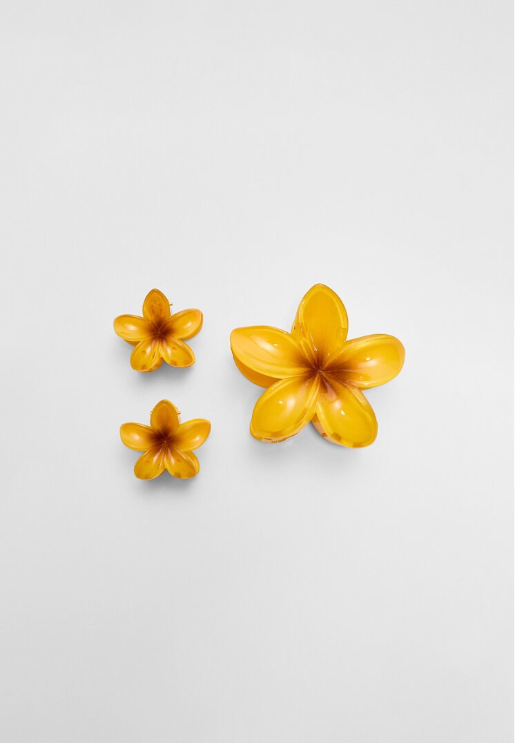 set 3 pinzas flor
