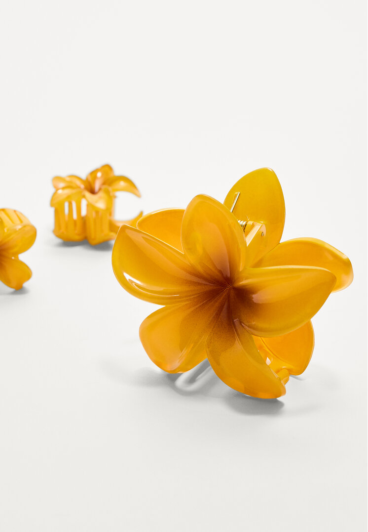 set 3 pinzas flor