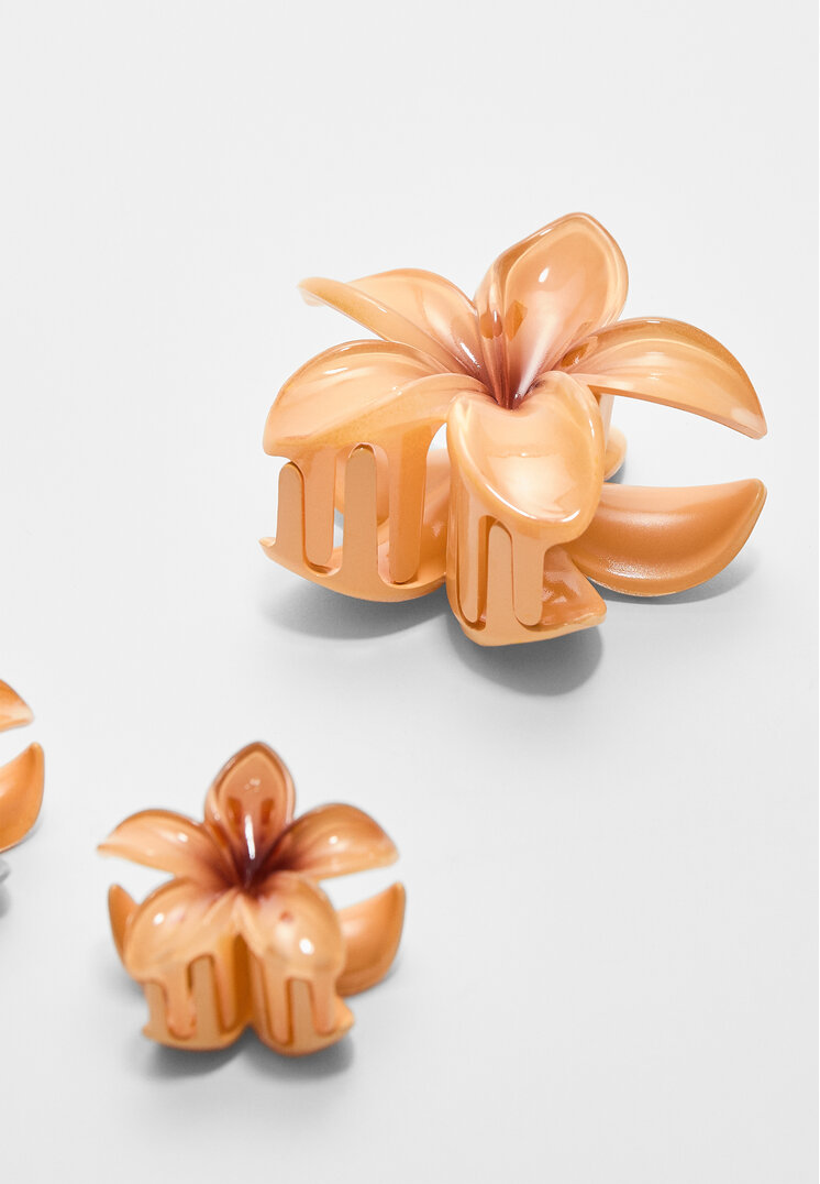 set 3 pinzas flor