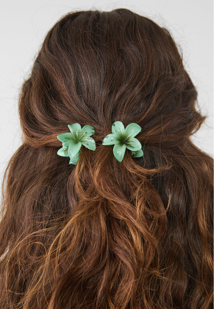set 3 pinzas flor