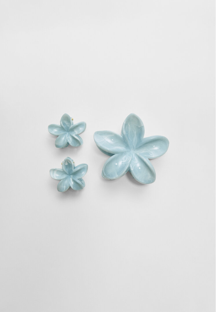 set 3 pinzas flor