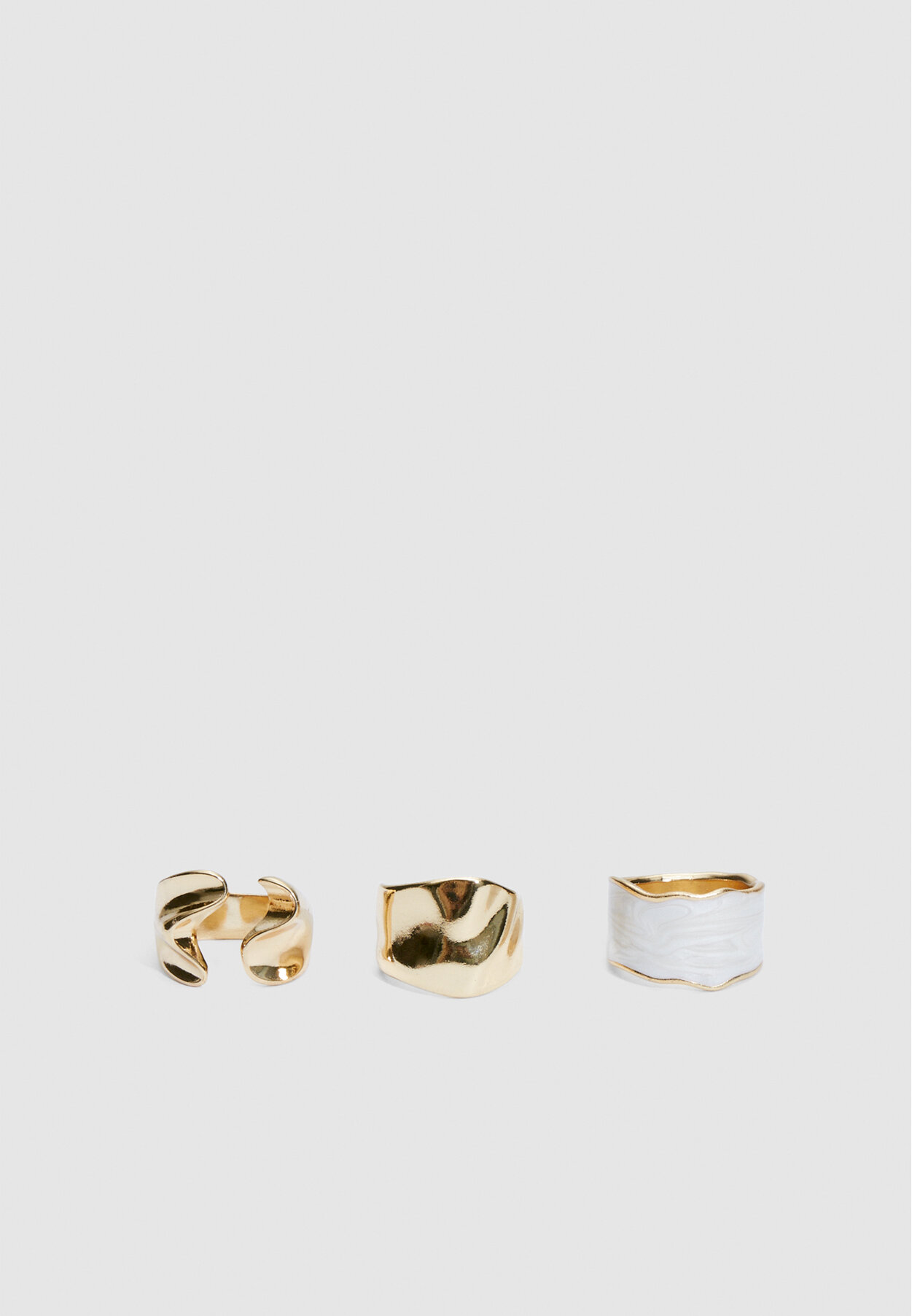 Set 3 anillos irregulares