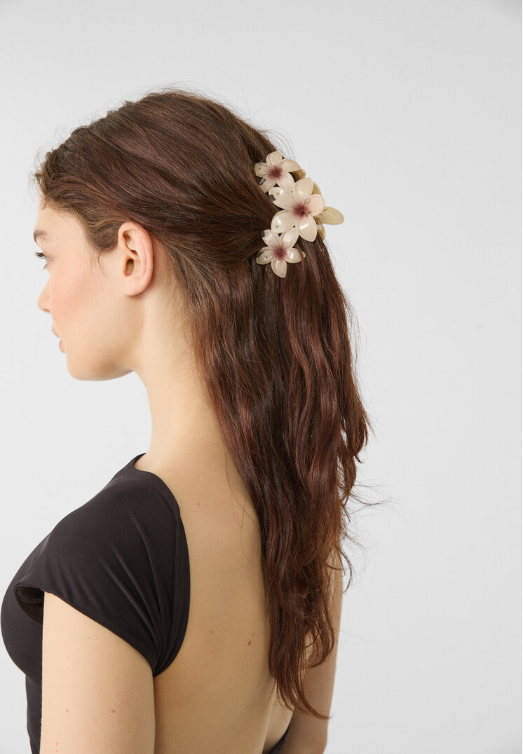 pinza de pelo triple flor