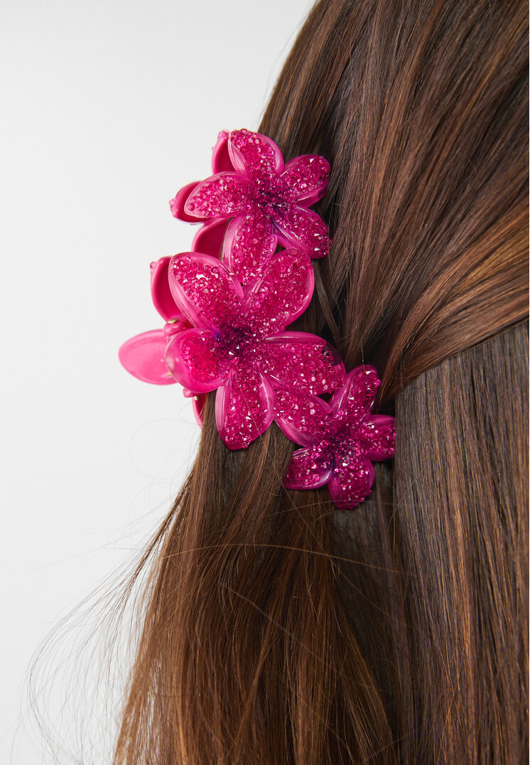pinza de pelo triple flor