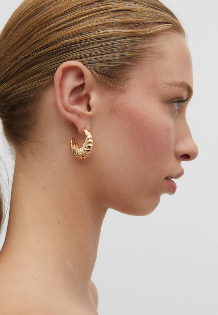 set 3 pendientes aros textura