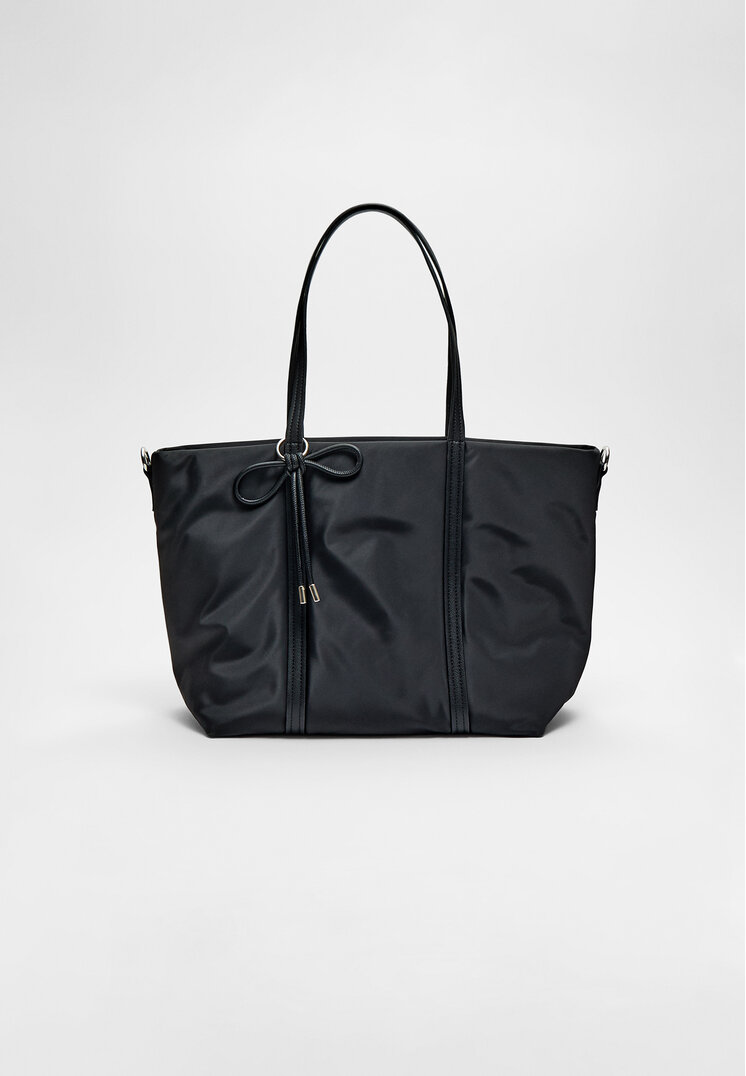 bolso shopper tejido lazo