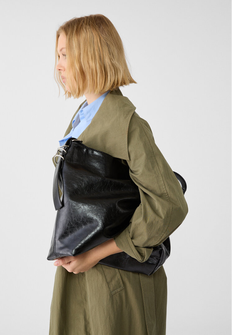 bolso bucket efecto piel