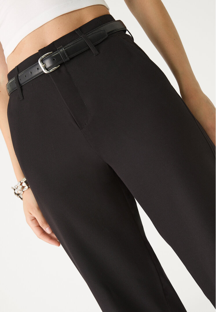 pantalon fluido recto vestir cinturon